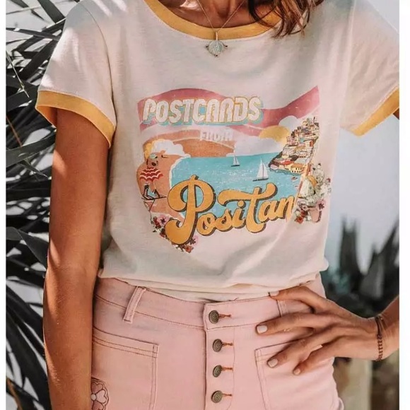 SOLD OUT Vintage Graphic Ringer Beach Vacation Tee - Picture 2 of 4
